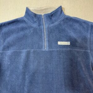 Big Dogs Fleece Pullover Mens Large‎ Blue Quarter Zip Polar Dogs Vintage Good